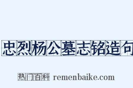 忠烈杨公墓志铭造句是什么意思的图片